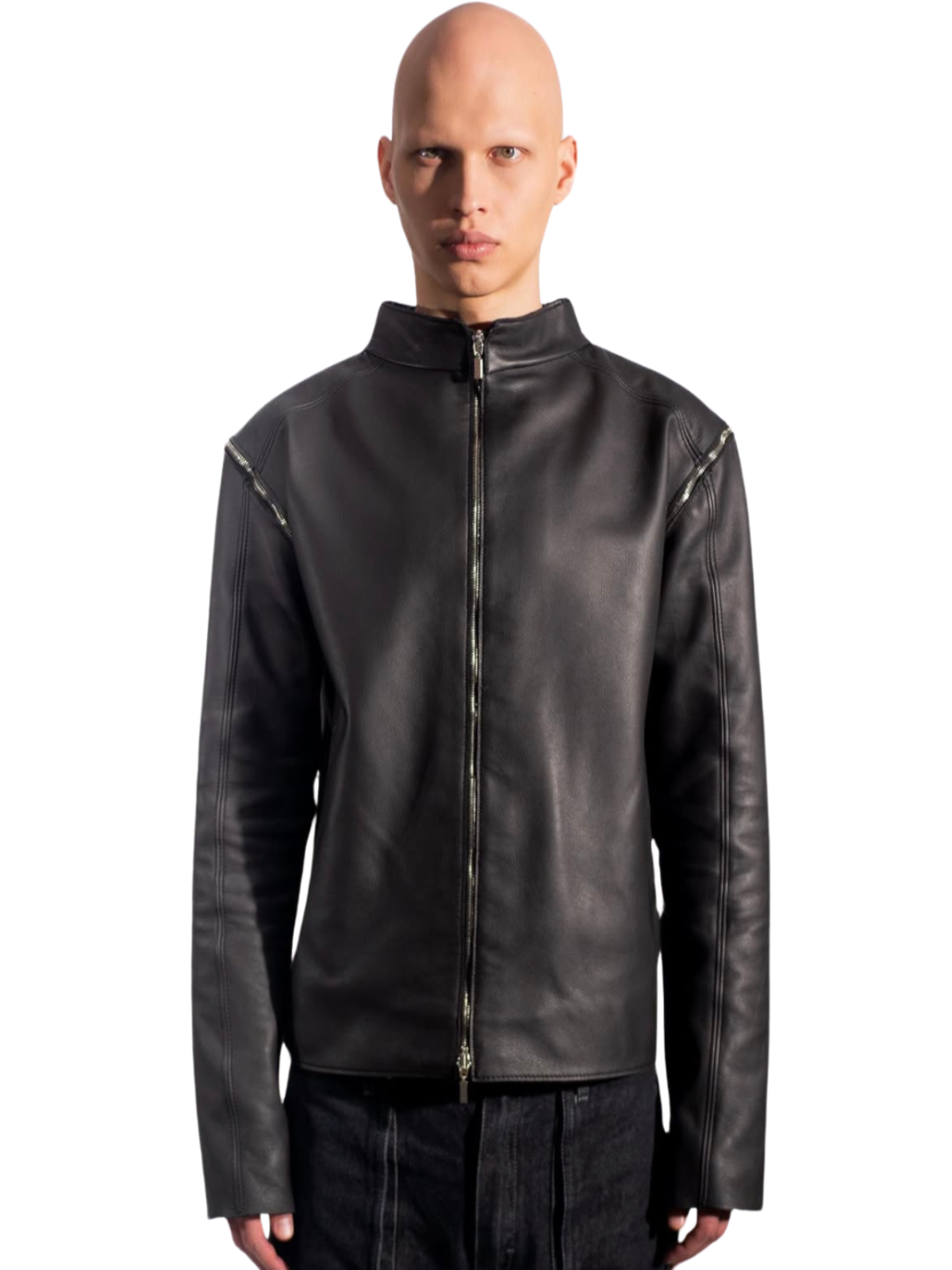 FITTED LEATHER BLACK JACKET