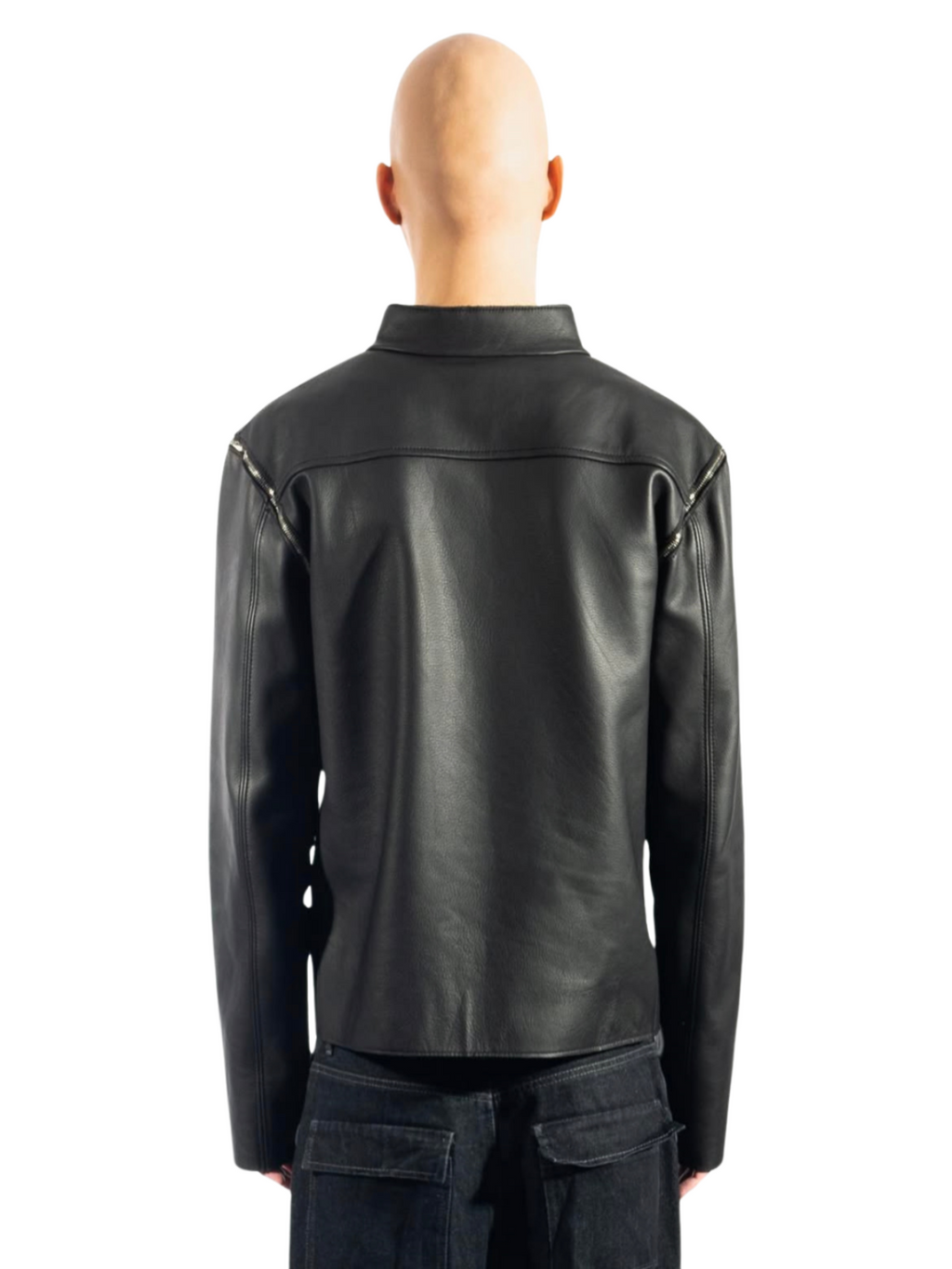 FITTED LEATHER BLACK JACKET